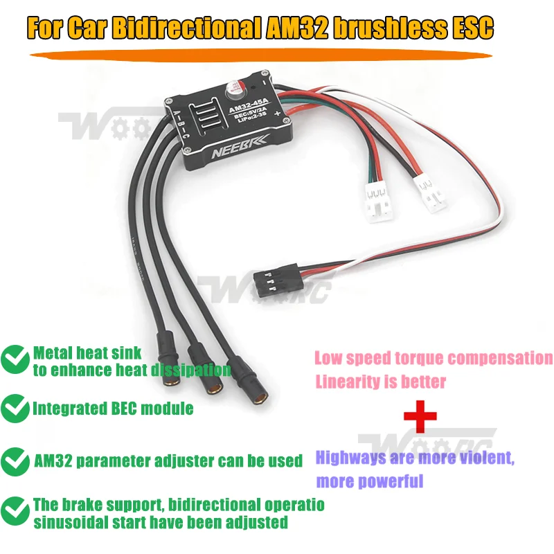 1/12 RC coche trepador MN300 2322 2600KV 3500KV Motor sin escobillas AM32 45A Metal ESC enchufe Original para tanque 300 Kit de energía de actualización