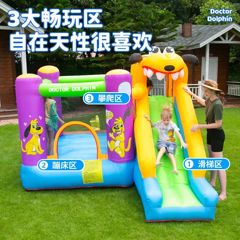 Household Inflatable Castle Children's Trampoline Indoor Outdoor Small Amusement Park Slide Jumping Bed Naughty Fort