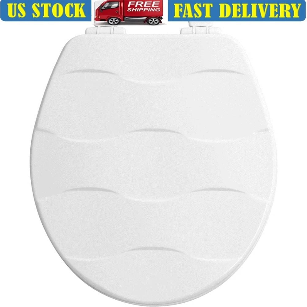 

Круглое медленное закрытие, эмалированное деревянное сиденье для унитаза, белое закрытое переднее универсальное оборудование в комплекте, простая установка