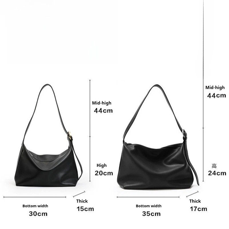 Minimalist Everyday Work Shoulder Bag for Women Soft Genuine Leather Spacious Convertible Strap Luxury Handbag