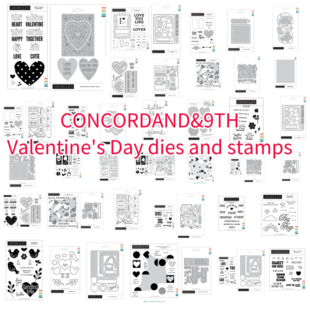 CONCORDAND&9TH Valentine Metal Cutting Dies Scrapbook Diary Decoration Stencil Embossing Template DIY Greeting Card Handmade