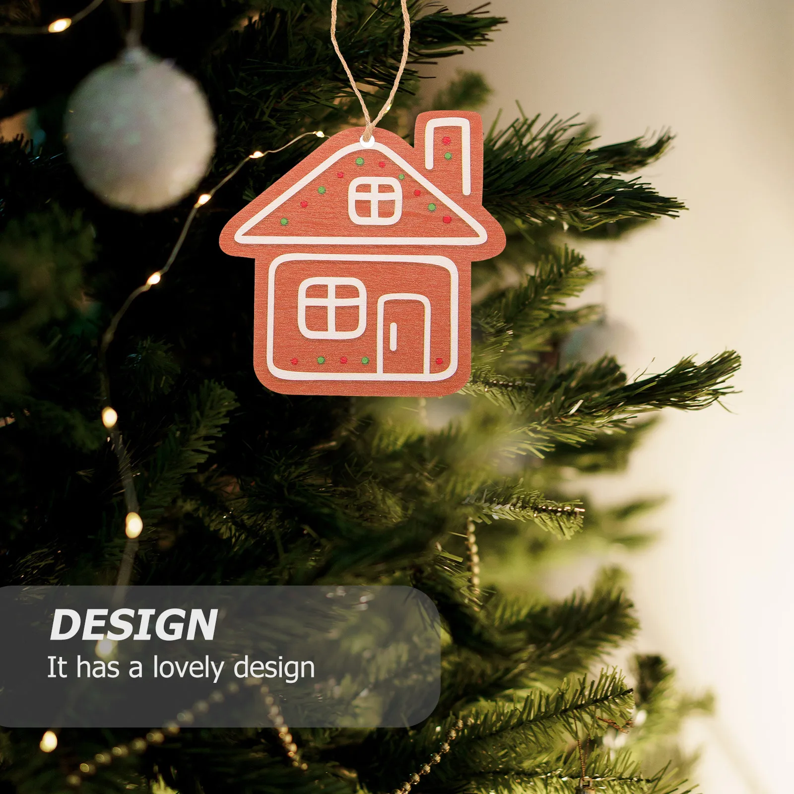 

10Pcs Wood Craft Tags Christmas Hanging Ornament Set for Xmas Tree Decor Festive Party Props Holiday Scene Decoration