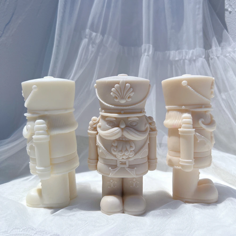 Shorty Nutcracker Statue Silicone Candle Mold Christmas Decor Silicone Mold Dinner Soy Wax Silicone Mould Christmas Ornaments