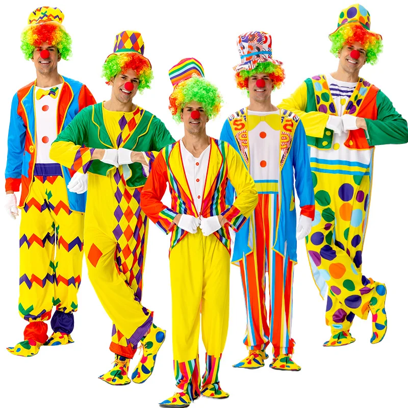 Karnevalskostüm für Erwachsene Clown, Lustiges Zirkus-Aufführungskostüm, Übertriebener Frackanzug, Festtags-Party-Performance-Kostüm