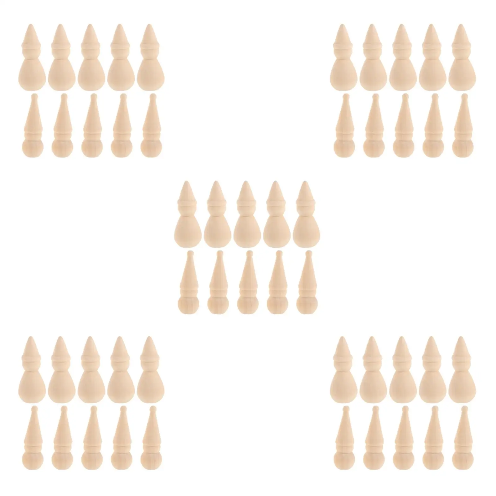 

5pcs 5 Count DIY Snowman Crafts Miniature Figurines Christmas Peg Snowmen for Art Wooden