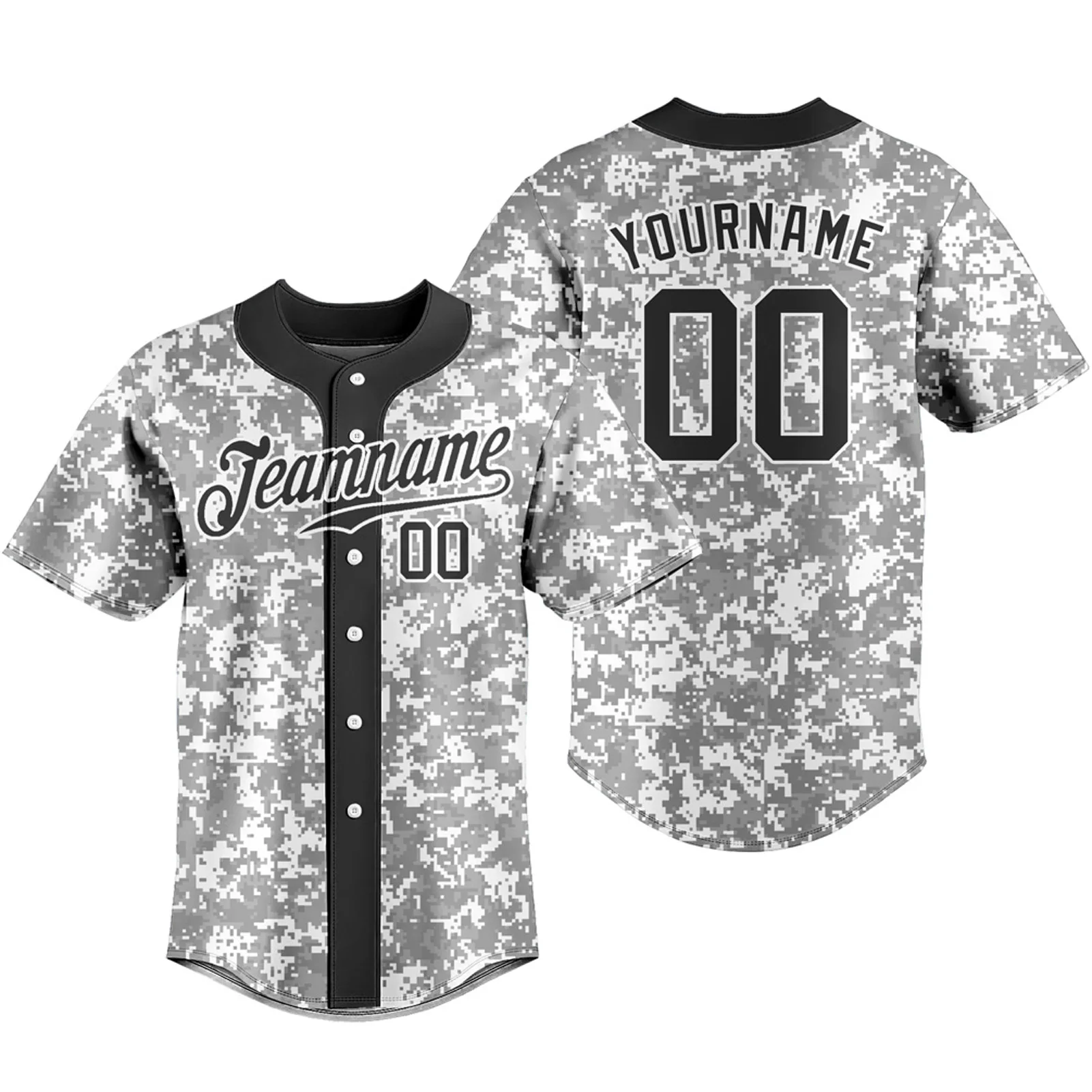 Custom Unisex Baseball Jersey  Camouflage T-shirts Breathable Sportswear Team Traning Uniform  Personalized Name Logo Number