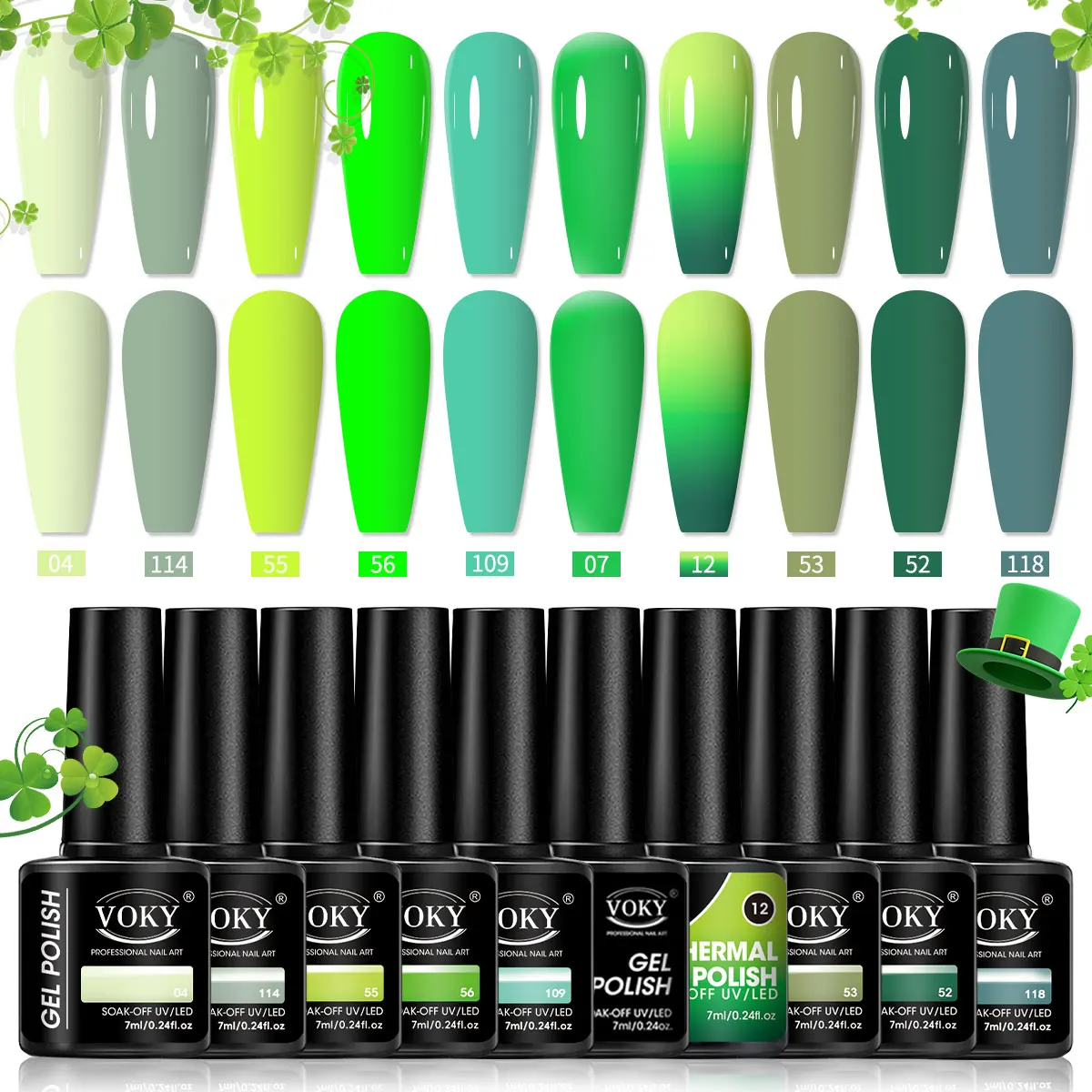 

Набор из 10 предметов гель-лака для ногтей цвета зеленой травы - прочный и долговечный / светодиодный дизайн ногтей для ежедневного маникюра и педикюра