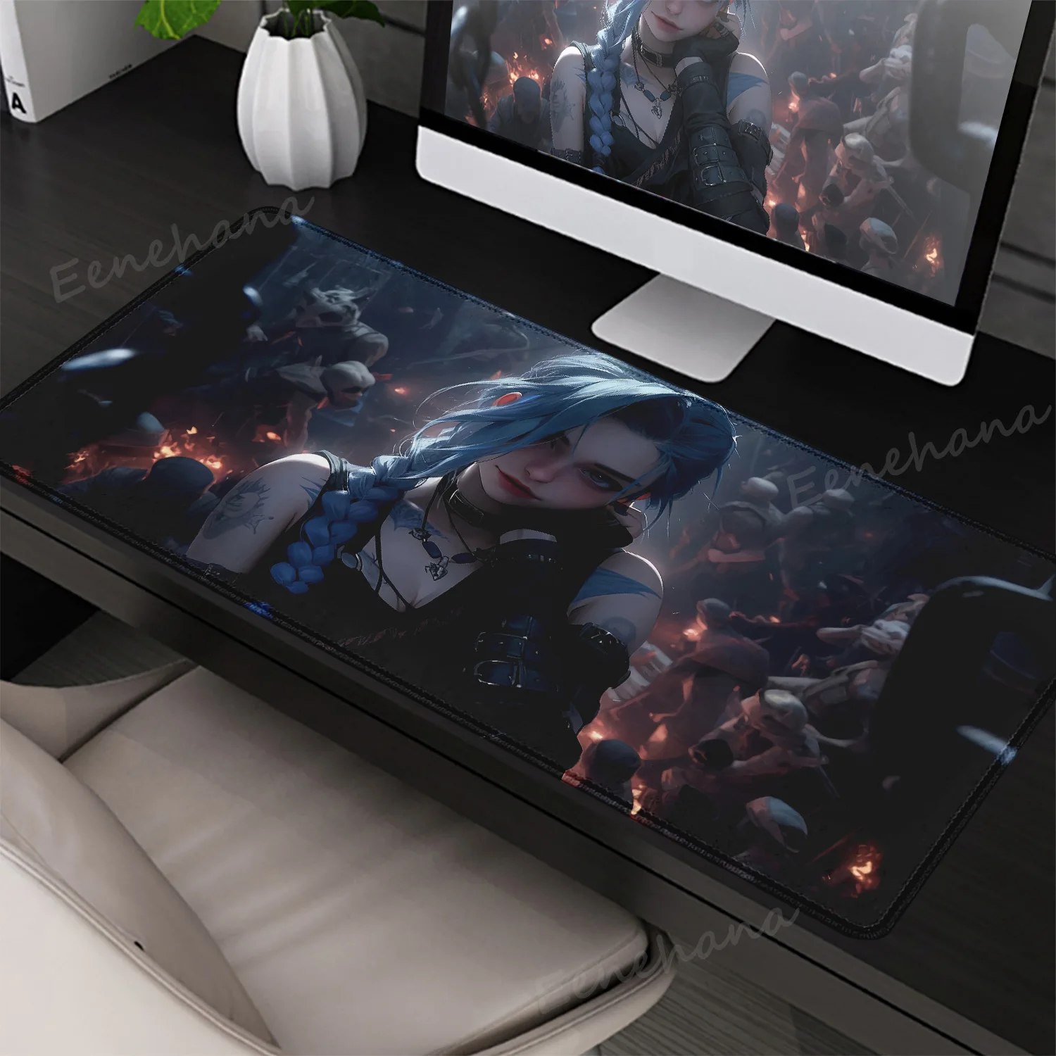 

League of Legends Anime Mouse Pad Pc Accessories Desk Protector Keyboard Mat Non-Slip Deskmat Gamer E-sports Cute Jinx Mouse Pad