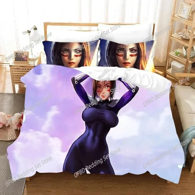 3D Movie ALITA Battle Angel Comfortable Duvet Quilt Cover Pillowcase Bedding Set Children Bedroom Decoration Home Textile