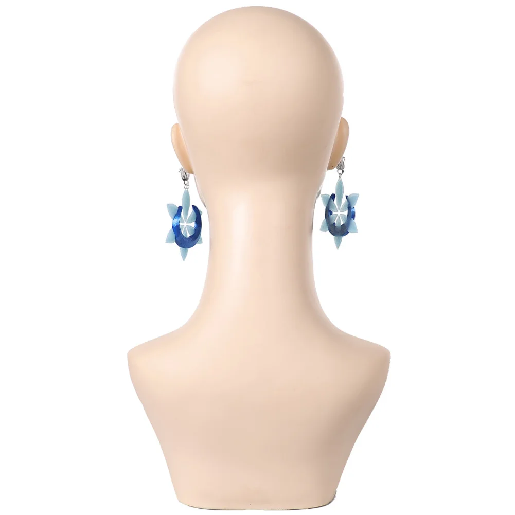 Game Rival Luna Sneeuw Cosplay Oorbel Kostuum Accessoires Fantasia Vrouwen Blauwe Oorbel Halloween Carnaval Party Rollenspel Prop