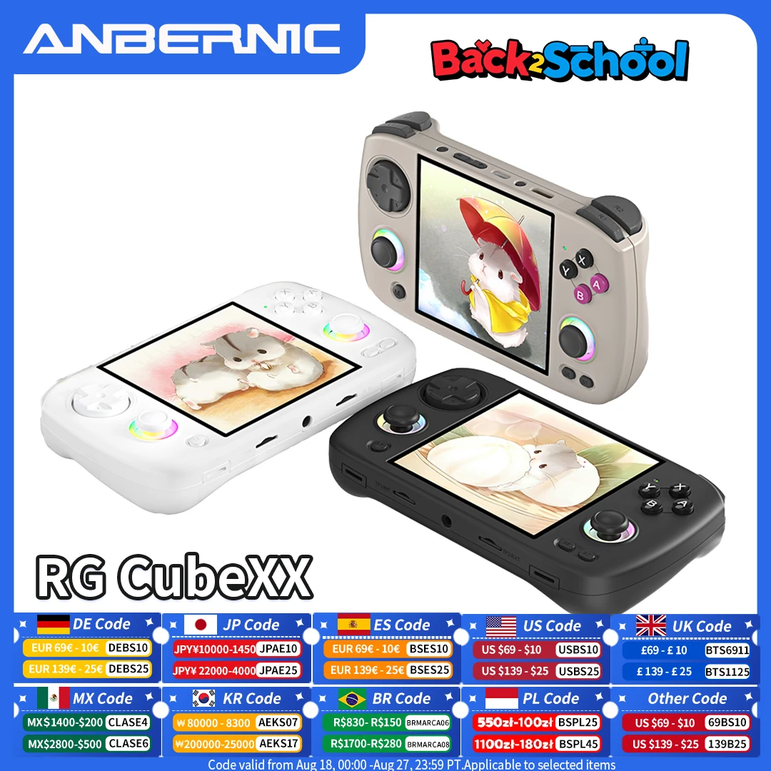Anbernic RG CubeXX ريترو وحدة تحكم ألعاب محمولة لينكس RGB عصا التحكم مشغل ألعاب الفيديو يدعم اتصال WIFI Bluetooth HD TV