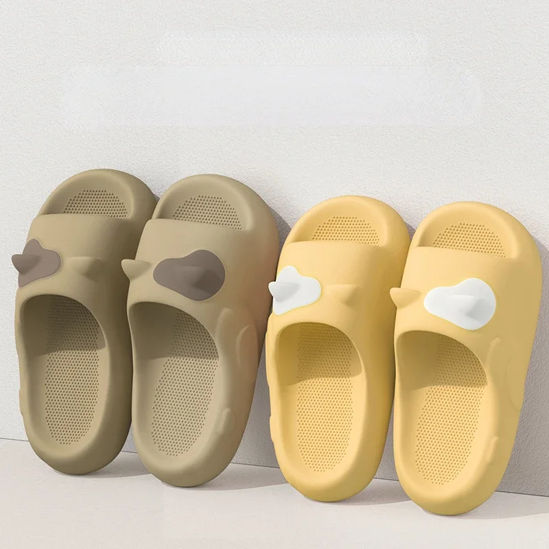 Summer non slip family men slippers Cute cat stereo ear platform Cloud Beach couple outdoor flip flops indoor shoes for ladies