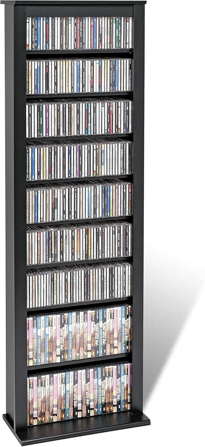 Black Slim Barrister Media (DVD,CD,Games) Storage Rack