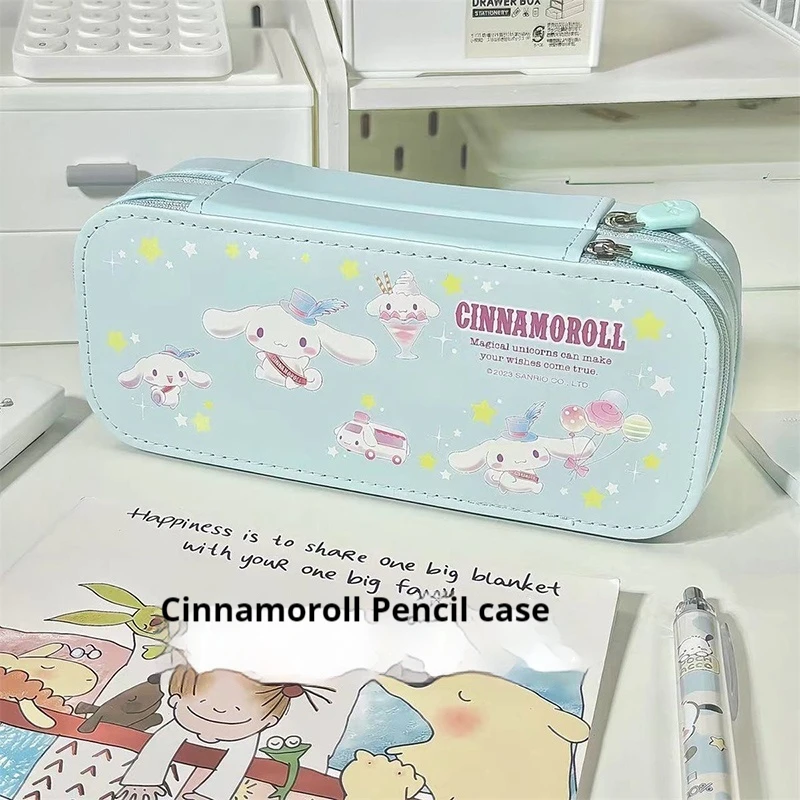 

Новый Карандаш Kuromi Cinnamoroll большой емкости для девочек симпатичный чехол для ручек на молнии детский полный набор школьных принадлежностей