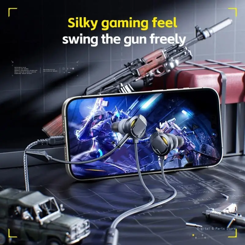 Cuffie auricolari da gioco M17F RX5 con microfono flessibile per giocatori mobili