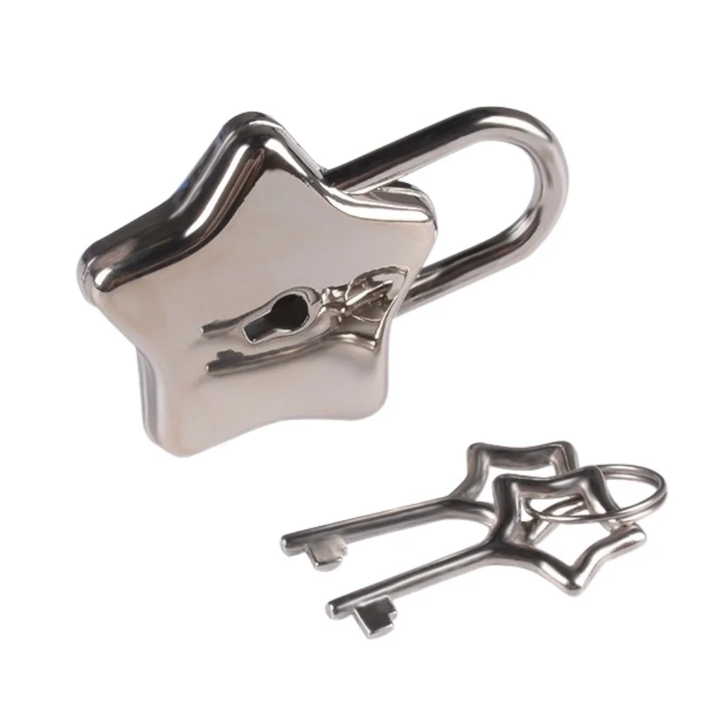 

Mini Gold Star Shape Padlock Star Key Silvery Five Pointed Star Lock Classic Cute Vintage Style LOCK Letter Box