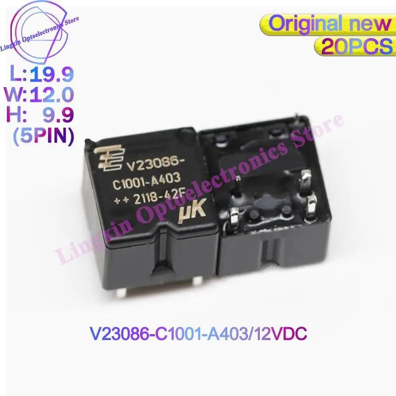 20Pcs/Lot V23086-C1001-A403 Car Relays 30A 5Pin 12VDC 2 From C V23086 V1001 V1002 A402 A403 For in Foster car 100% Original