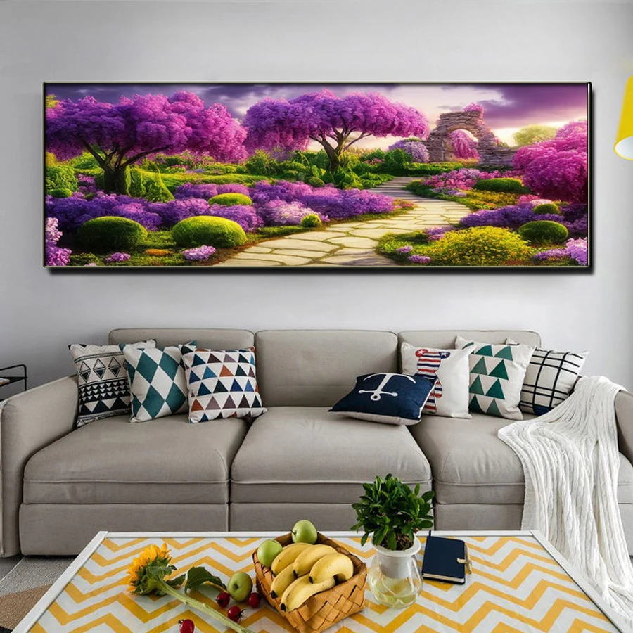 Romantic Purple Tree Diy 5D Diamond Painting big purple tree 3D Diamond Embroidery Mosaic Full Drill Cross Stitch Home Decor art