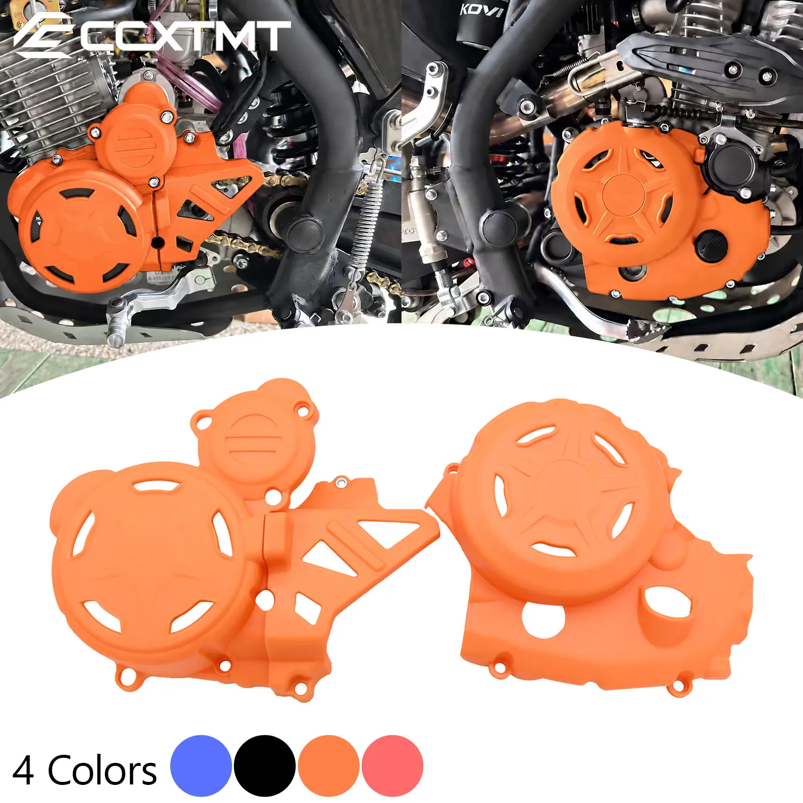 For Loncin YB300H LC176FMN Engine Motorcycle Engine Clutch Guard Water Pump Cover Ignition Protector For KEWS K23 K16 HJ S6 S7