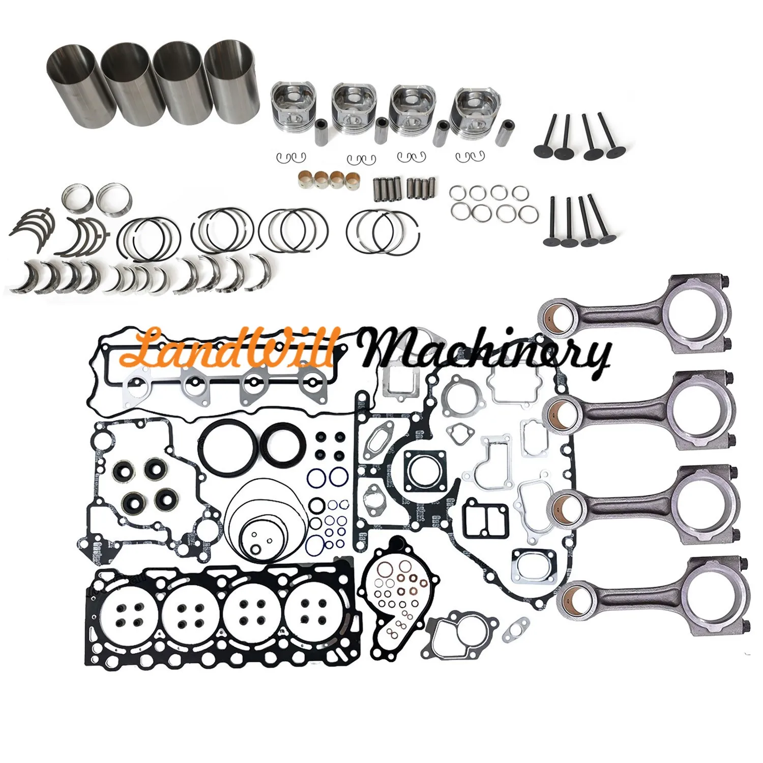 Overhaul Rebuild Kit + 4pcs Connecting Rod Fits For Caterpillar C3.3 Engine