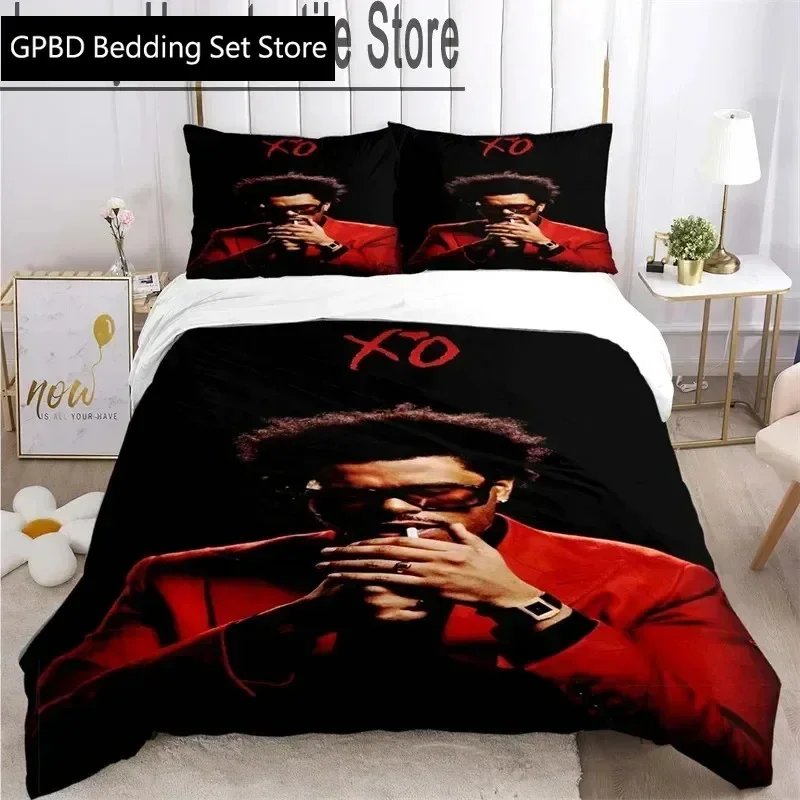 3D Print Singer The Weeknd Bedding Set Double Twin King Duvet Cover Comforter Pillowcase Boys Girls Adults Bedroom