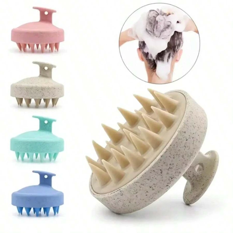 Silicone Shampoo Brush Head Scalp Massage Comb Clean The Scalp Thoroughly Body Massage Brush Bath Brush Salon Hairdressing Tool