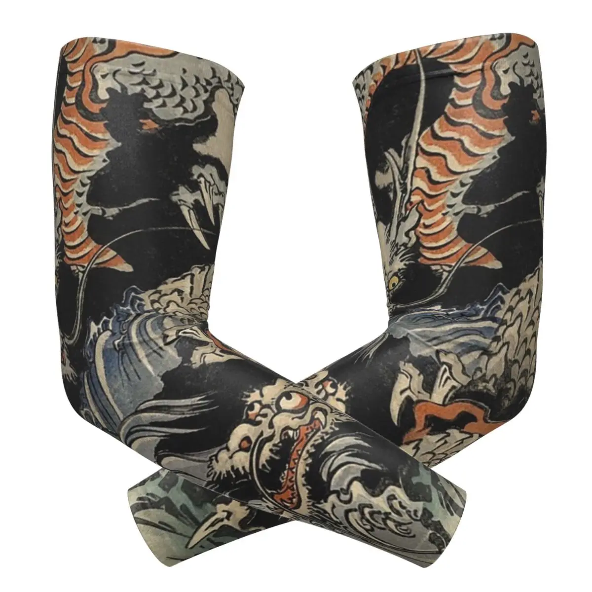 

Utagawa Kuniyoshi - Драконы, уличные рукава, защита от солнца и ультрафиолета, летние велосипедные татуировки, рукава