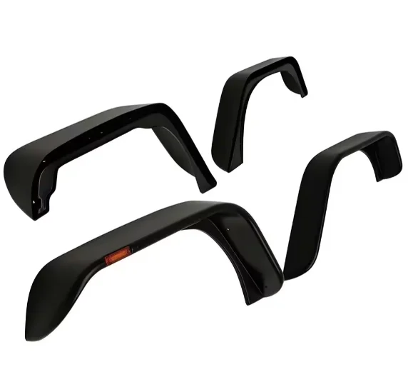 Full Set Front And Rear Flat Style Wheel Arches Wheel Eyebrow Fender Flares For 2007-2017 Jeep Wranglers JK 4x4 Accessories