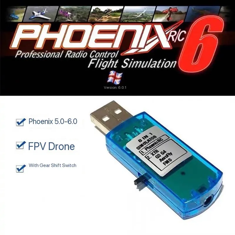 8IN1 USB Flight Simulator Computer for XTR5 FMS G4 FPV Airplane & Helicopter Controller Multi-Function Flight Simulation Tool