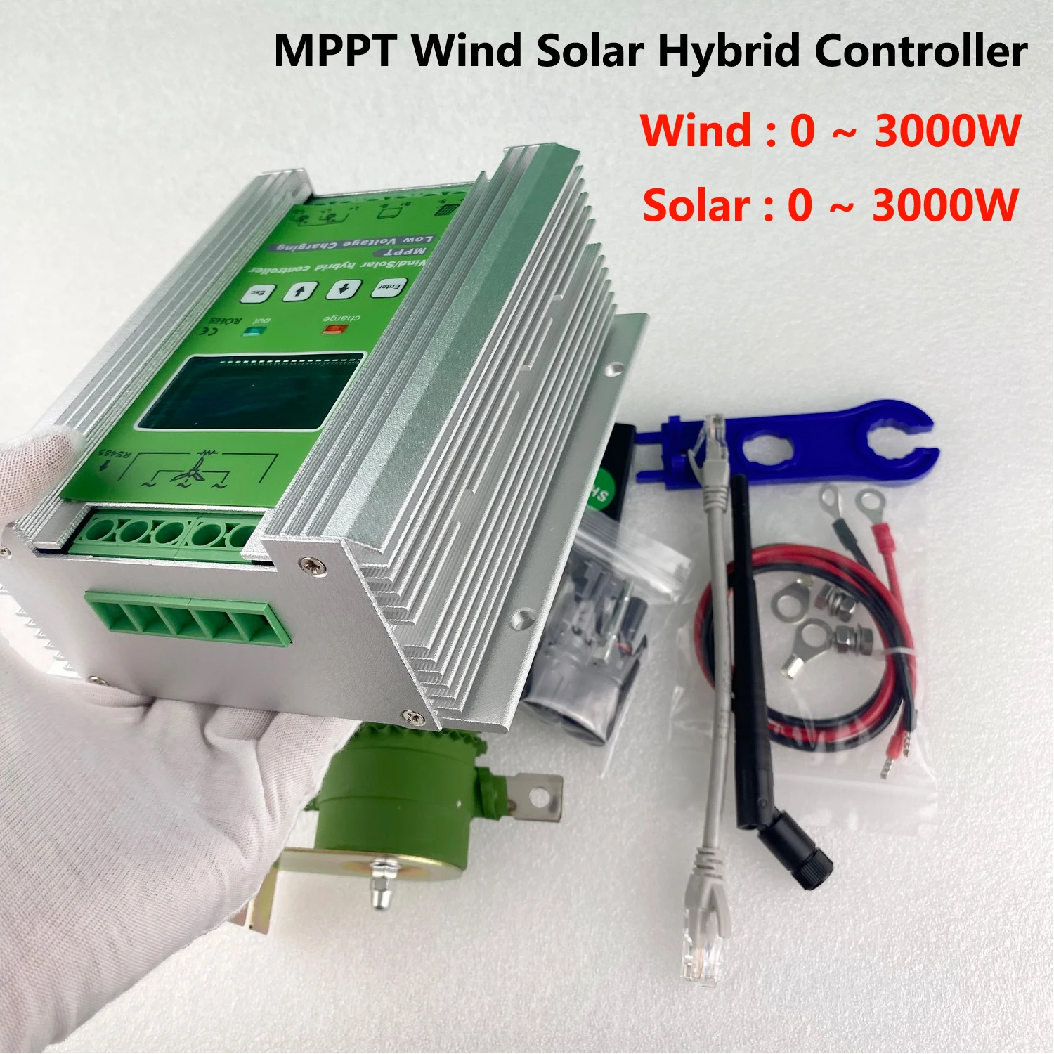 Wind Solar Hybrid System MPPT Charge Controller With Dump Load 0-3000w Wind Turbine 0-2000w Solar Panel 12V 24V 48V Regulator