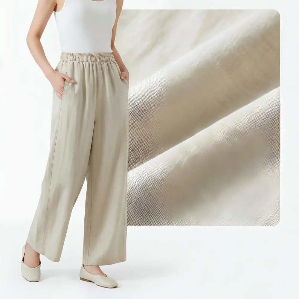 Casual Wide Leg Trousers For Women Summer Loose Fit High Waist Straight Pants Breathable Tencel Fabric Comfy Office Wear