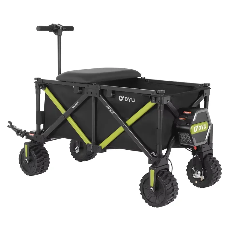 DYU CampX Four-wheel Aluminum Electric Camper Outdoor Electric Folding Camping Wagon Cart Vehicle Stroller Easy-Carry