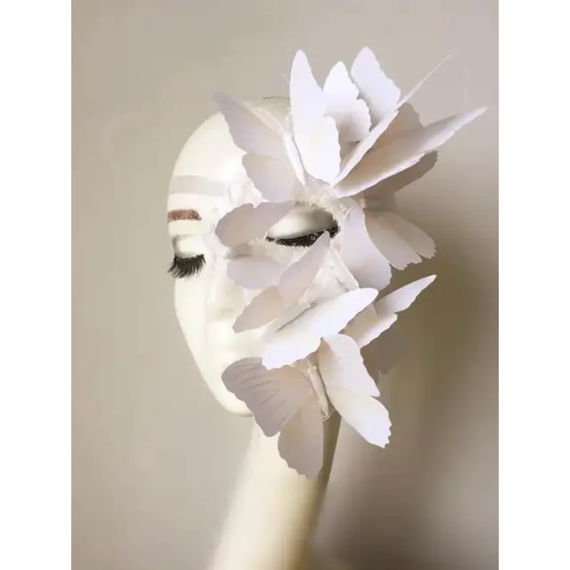 Female Half Face Cover Butterfly Mask Party Girl Cosplay Accessories Stage Model Catwalk Performance Makeup Props Masks
