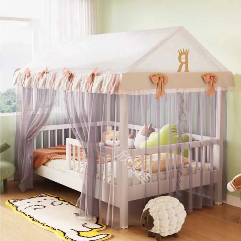 Children Tent Tree House Bed Small Single Person Boys Girls Guardrail Bed Solid Wood Princess Letto Matrimoniale Home Furniture