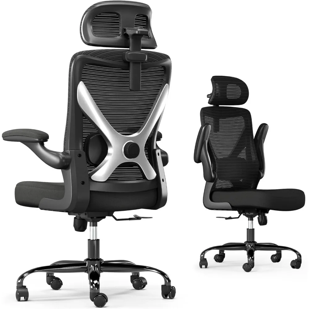 Ergonomischer Bürostuhl – X-förmiger Computer-Schreibtischstuhl, bequem, Gaming-Stuhl, Bürostuhl mit Lordosenstütze, Bürostühle aus Netzstoff