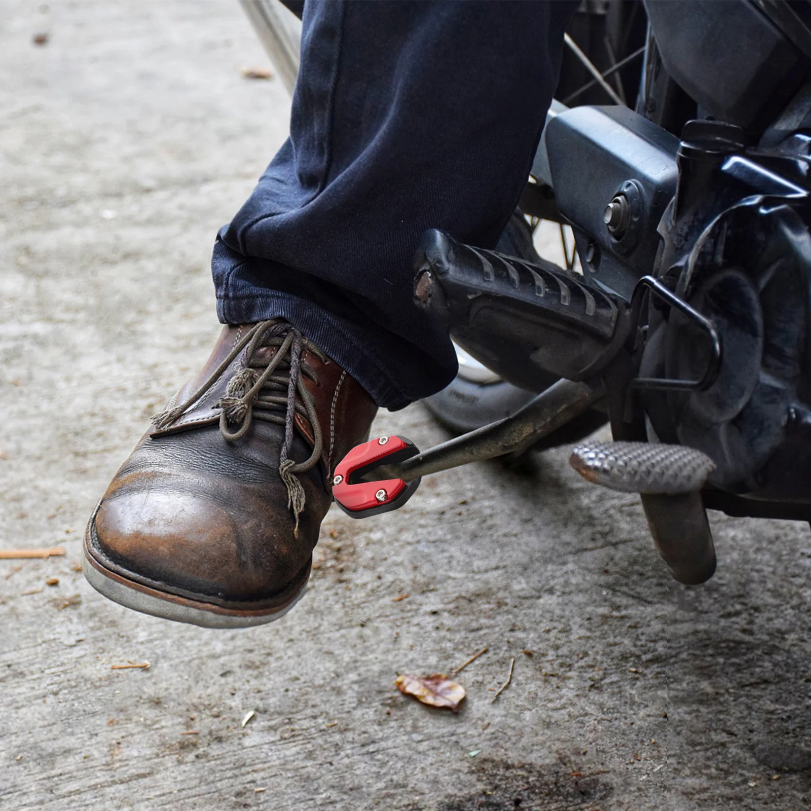 وسادة مسند للدراجة النارية موسعة ومضادة للانزلاق وقاعدة جانبية وحامل داعم لتمديد أجزاء الدراجة النارية المستقرة لوقوف السيارات #2