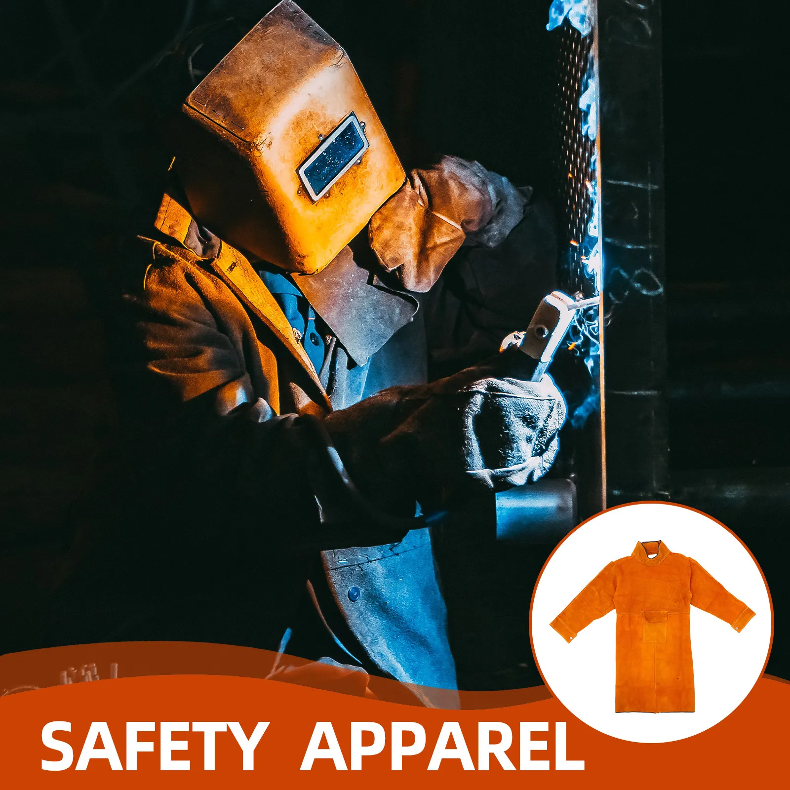 Welding Protective Clothing Cowhide Apron Wear Resistant Flame Retardant for Welders Mechanics Grill Masters