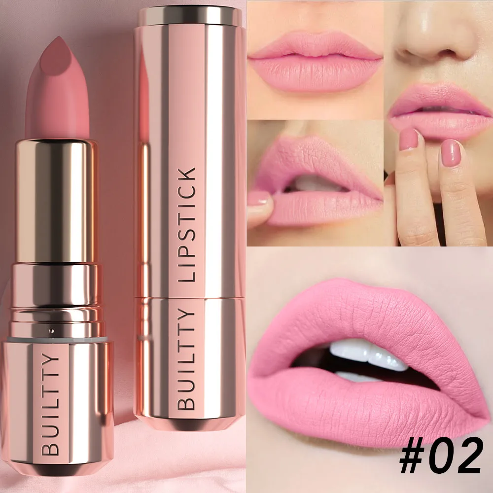 

Matte Finish Matte Lipsticks for Women Long Lasting Waterproof Moisturizer Pink Plum Lipstick Non Stick Cup Velvet Lipstick Gift