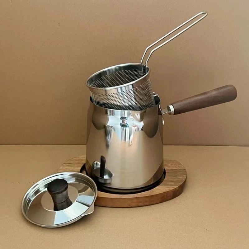 

304 stainless steel fryer for household use, small size, raised and deepened