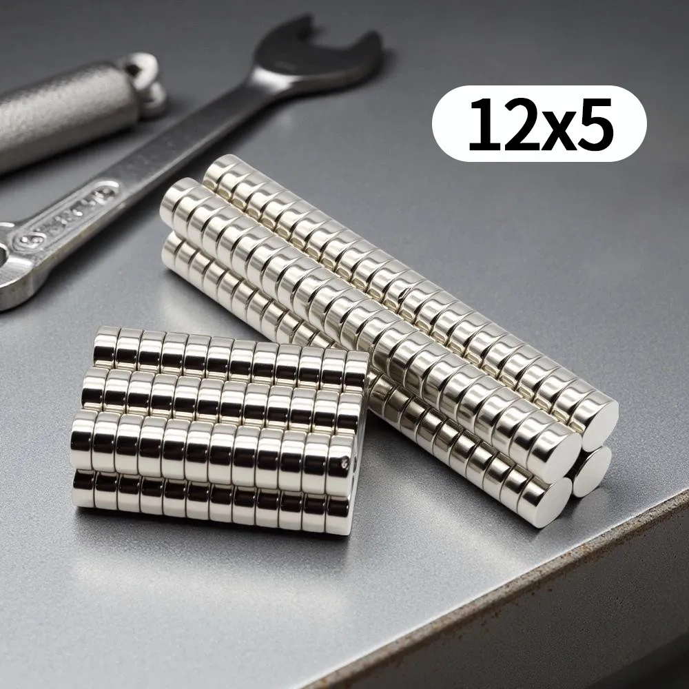 12x5mm Round Neodymium Disc Magnets Small Strong N35 NdFeB Magnets for Fridge DIY Craft Office & Tool Storage