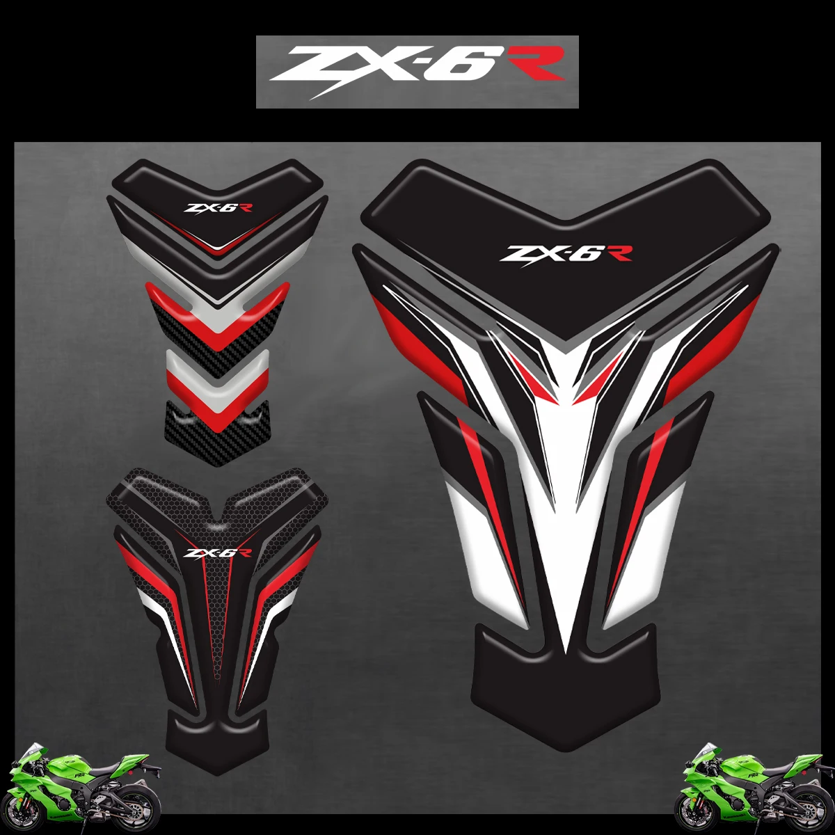 3D Motorcycle Tank Pad Protector Stickers For Kawasaki ZX6R ZX-6R ZX6 R ZX636