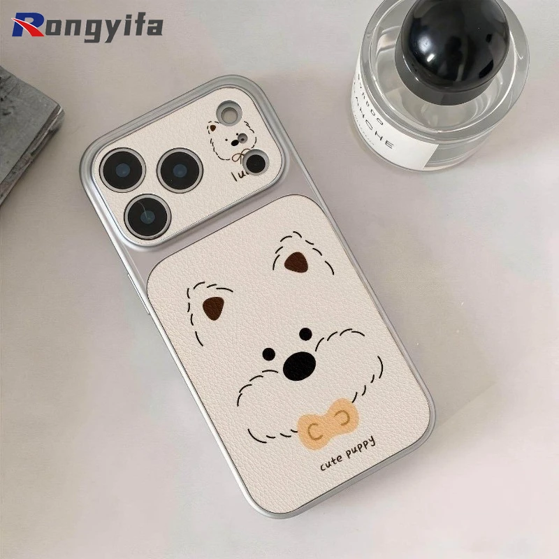 Capa de Telefone com Estampa de Cachorrinho Fofo para Huawei K90 Pro Max K80 K70 K70E K60 K60E K50 Ultra K50i K40 K40S Turbo 5 Max 4 Pro em Couro PU