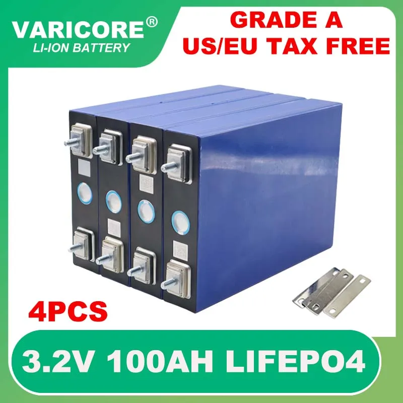 4pcs 3.2V 100Ah battery pack DIY 12V 24V 3C LiFePO4 Lithium iron phospha 100000mAh Motorcycle Electric Car motor batteries