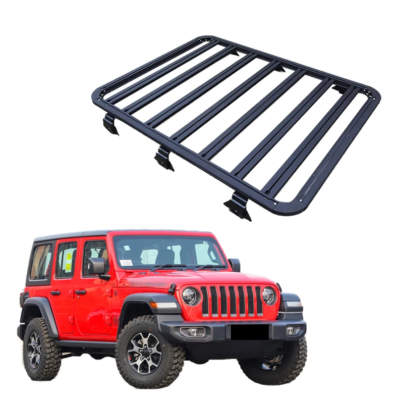 Cross bar frame guality aluminum 4x4 luggage bar car Roof Rack roof luggage basket for For Jeep Wrangler JL 2018-2022