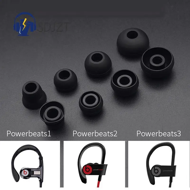 8Pcs Noise Isolated In Ear Soft Anti Slip Removable Earbuds Tip With Box Spared Silicone Replacement For Beats Power3