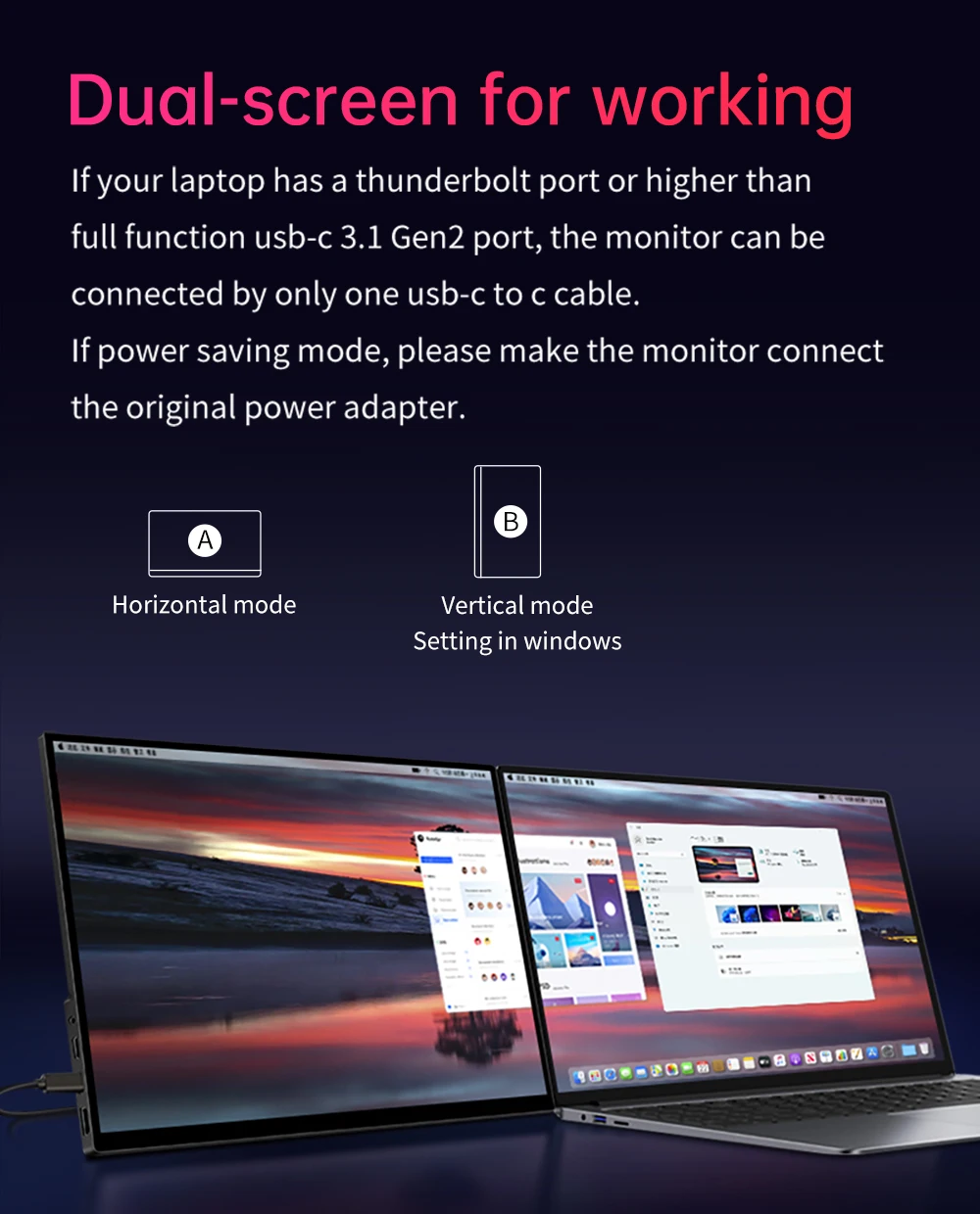 16 Zoll 4K OLED Tragbarer Monitor 16:10 3840*2400p 400Nits USB-C HDMI-kompatibler Externer Gaming-Monitor für PS5 Switch Laptop – Detail 14
