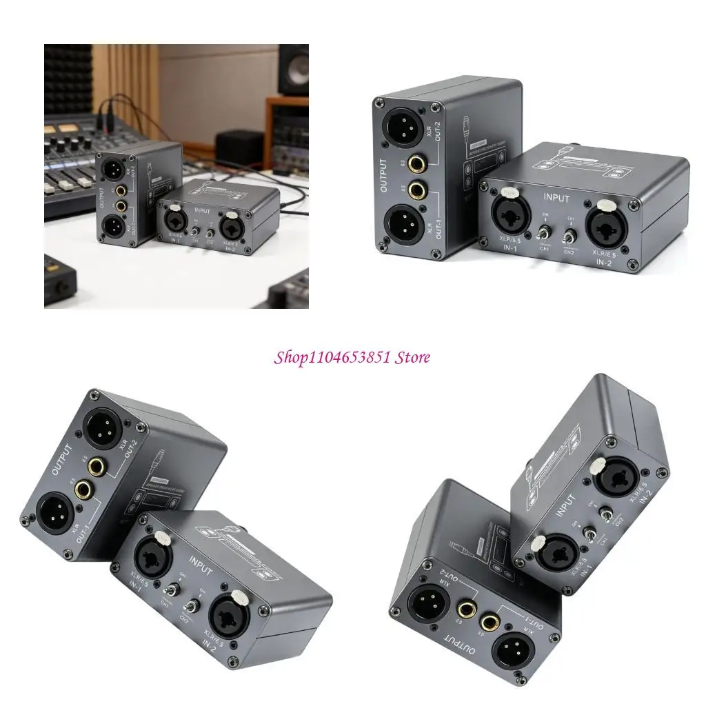 XLR and 6.5Mm Sound Extender Boxes for Long Run Wiring, 2 Channel Networking Cable Routing Set for Recording Room and Stage