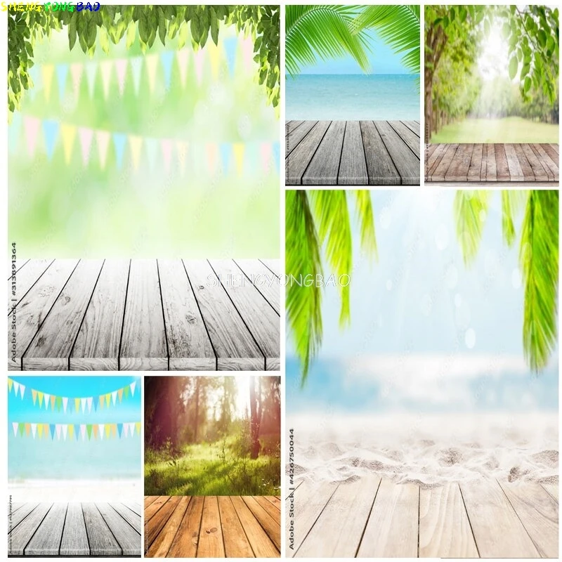 Vinyl Custom Photography Backdrops Scenery Flower Wooden Floor Photo Studio Background Props R-07