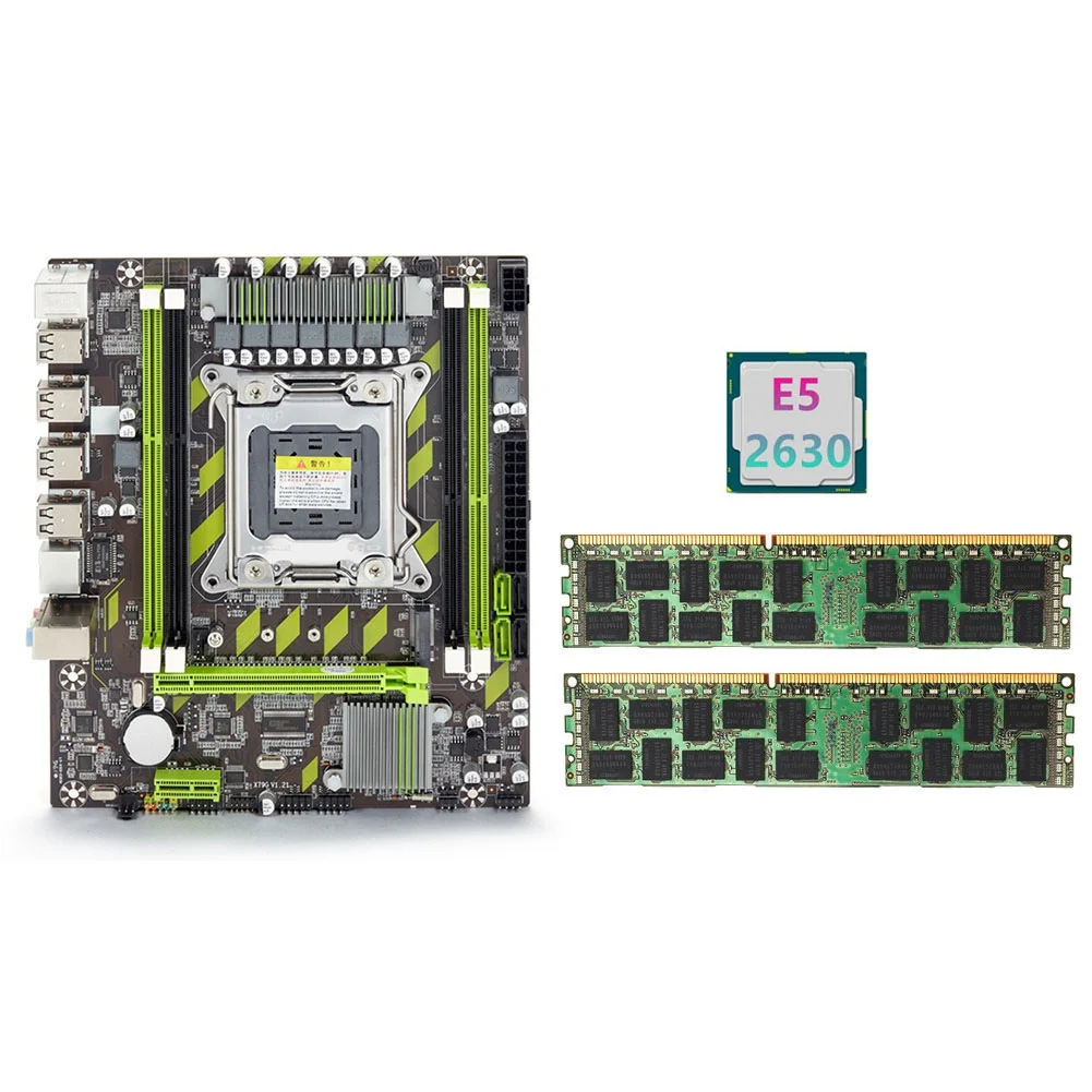 X79 Motherboard+E5 2630 CPU+2X8GB DDR3 1600Mhz REG ECC RAM Memory Set LGA 2011 M.2 NVME Motherboard