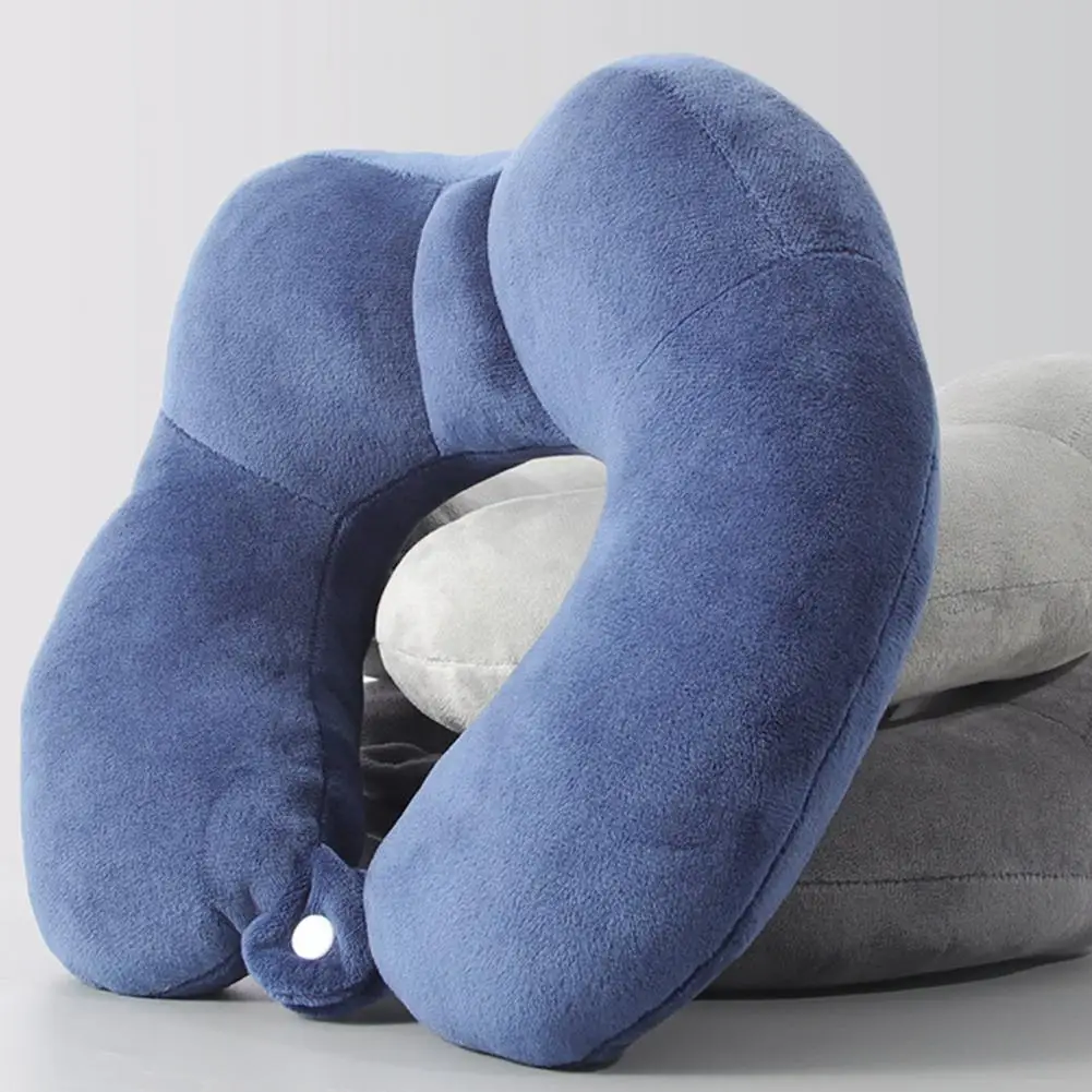 U-shaped Travel Pillow Removable Velvet Pillow Cover U-shaped Neck Support Pillow with Removable Cover Adjustable for Office